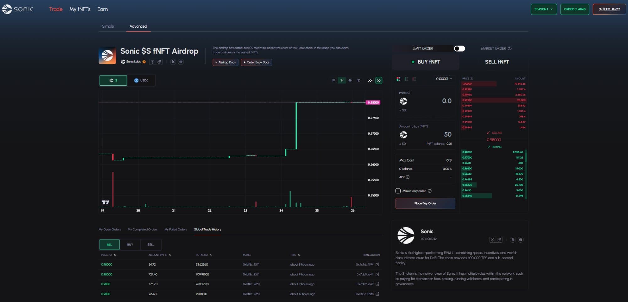 Airdrop Orderbook